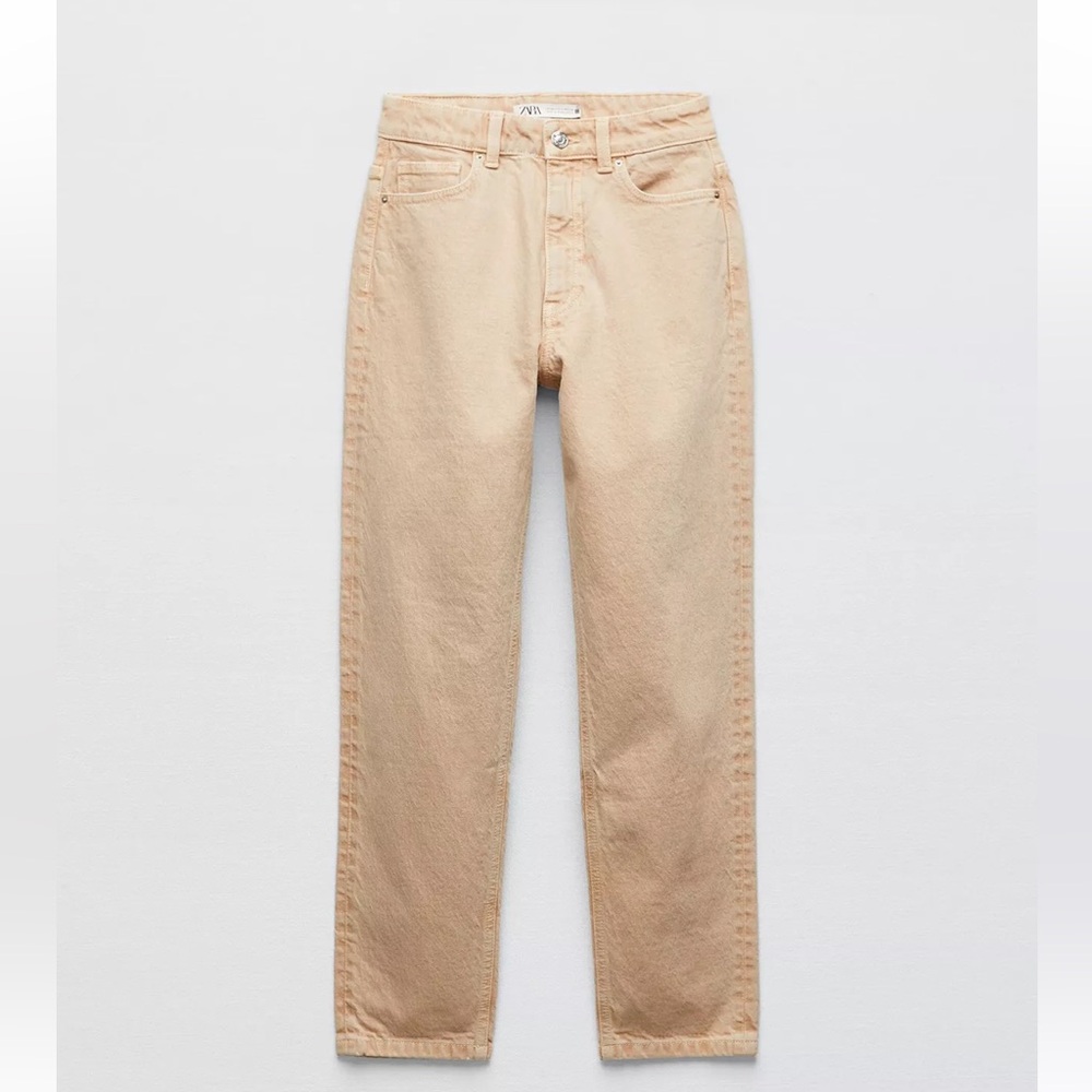 Zara khaki/tan high waisted mom fit jeans